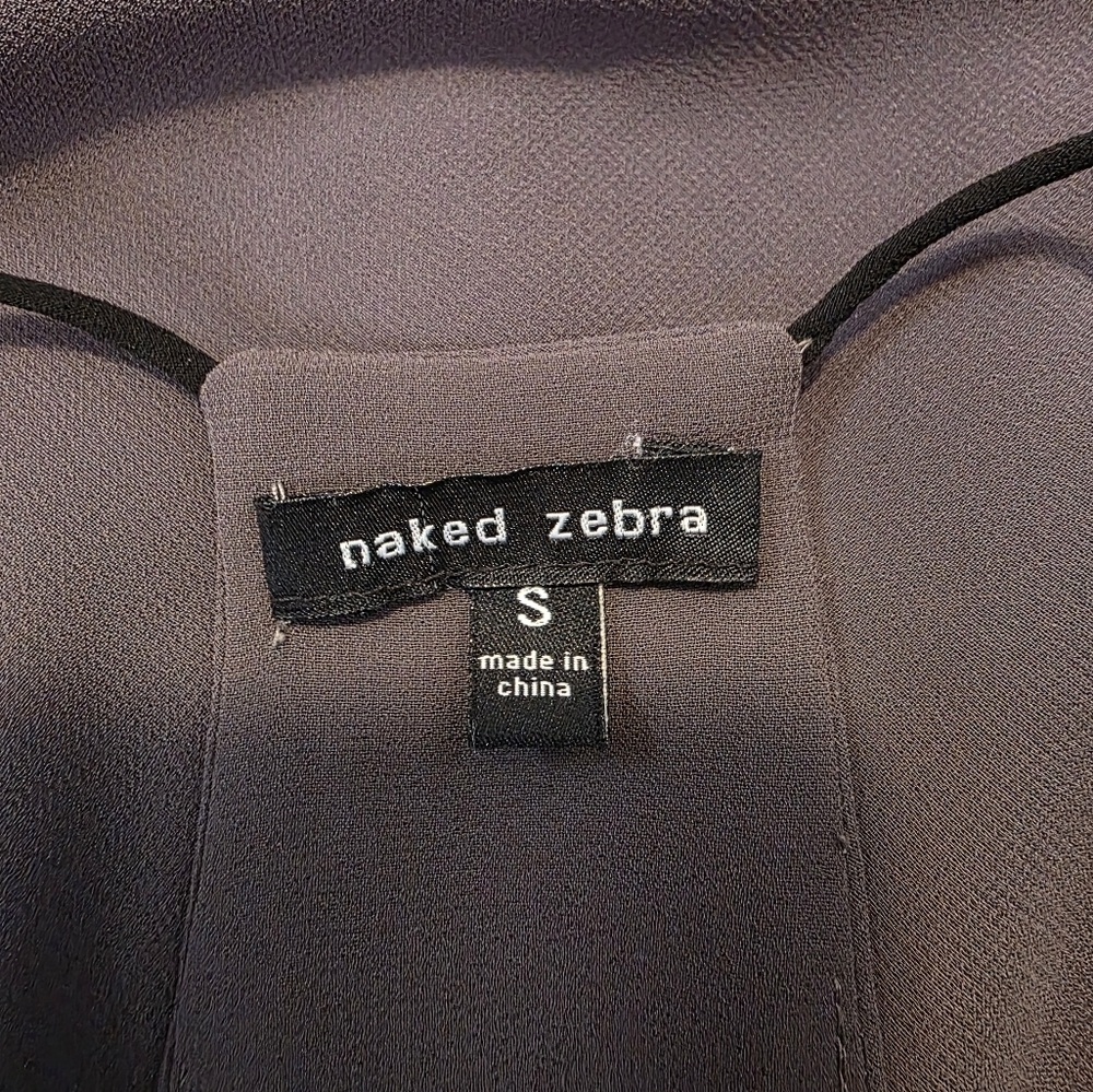 Chic Gray Sleeveless Tank Top Naked Zebra Size Small Spaghetti Strap - Picture 3 of 4